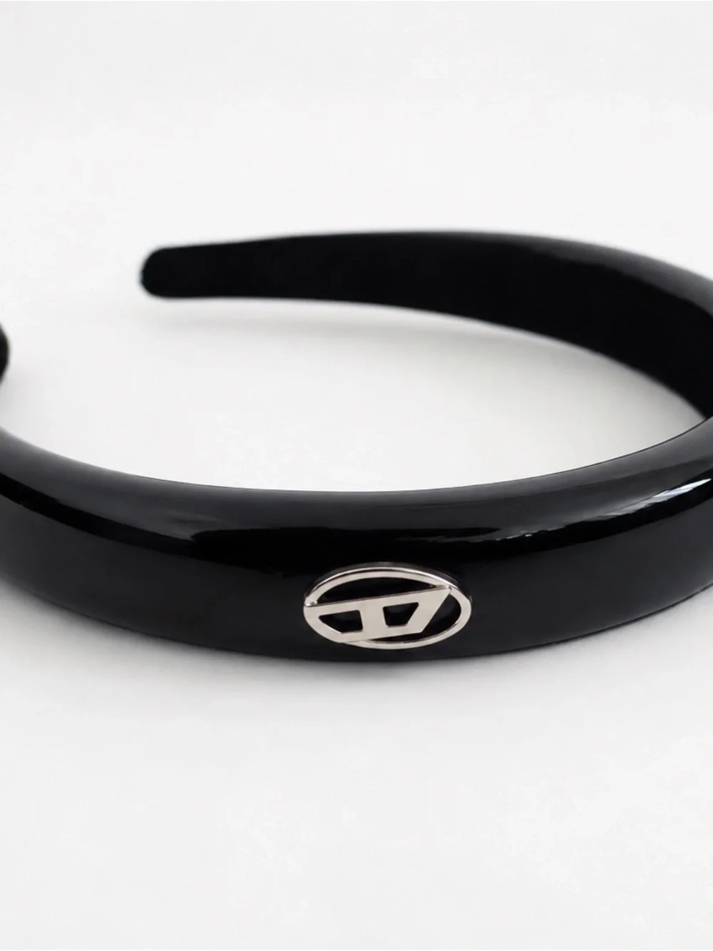 Black Gloss Headband with Silver Accent
